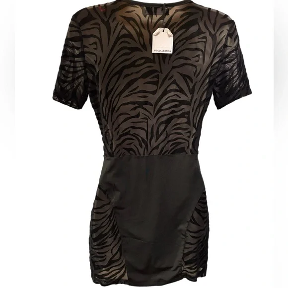 Elegant Black Zebra Print Dress - Picture 6 of 7
